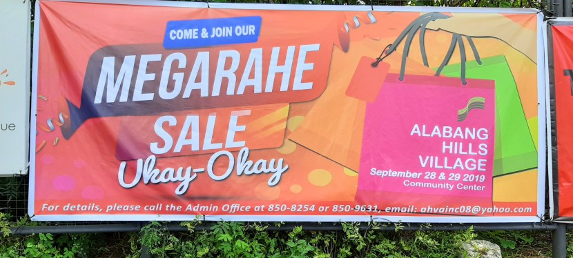 Megarahe Sale in Alabang Hills on September 28 and 29