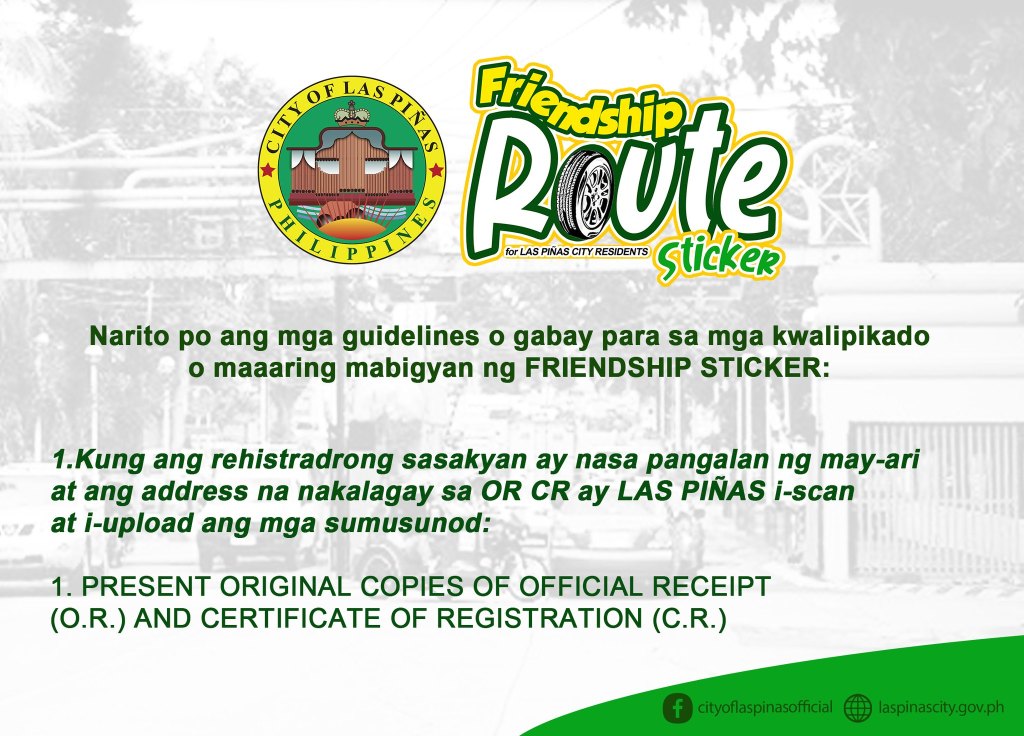 Applications for Las Piñas City’s Friendship Route vehicular stickers ...