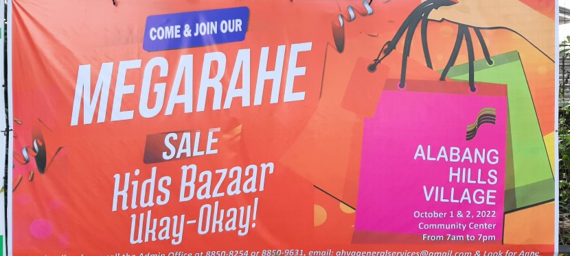 “Megarahe Sale & Kids Bazaar, Ukay-Okay!” in Alabang Hills Village this weekend
