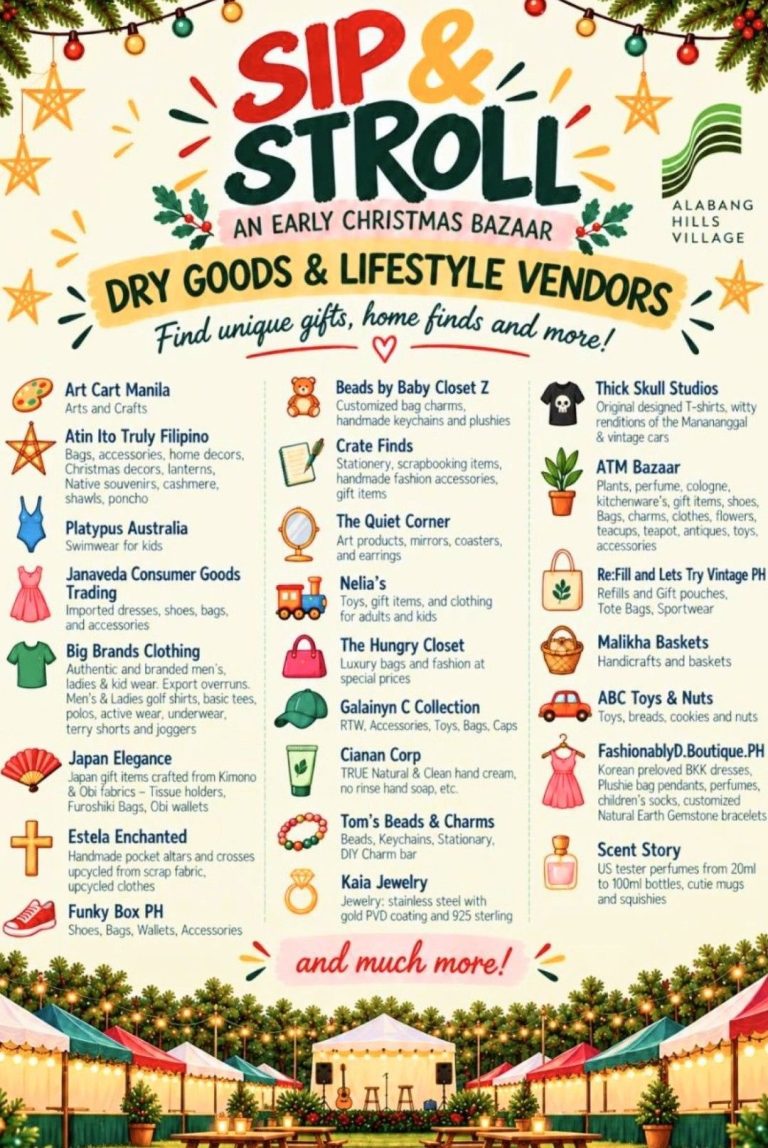 Sticker Sip All Booth Slots for Sip & Stroll: An Early Christmas Bazaar in Alabang ...
